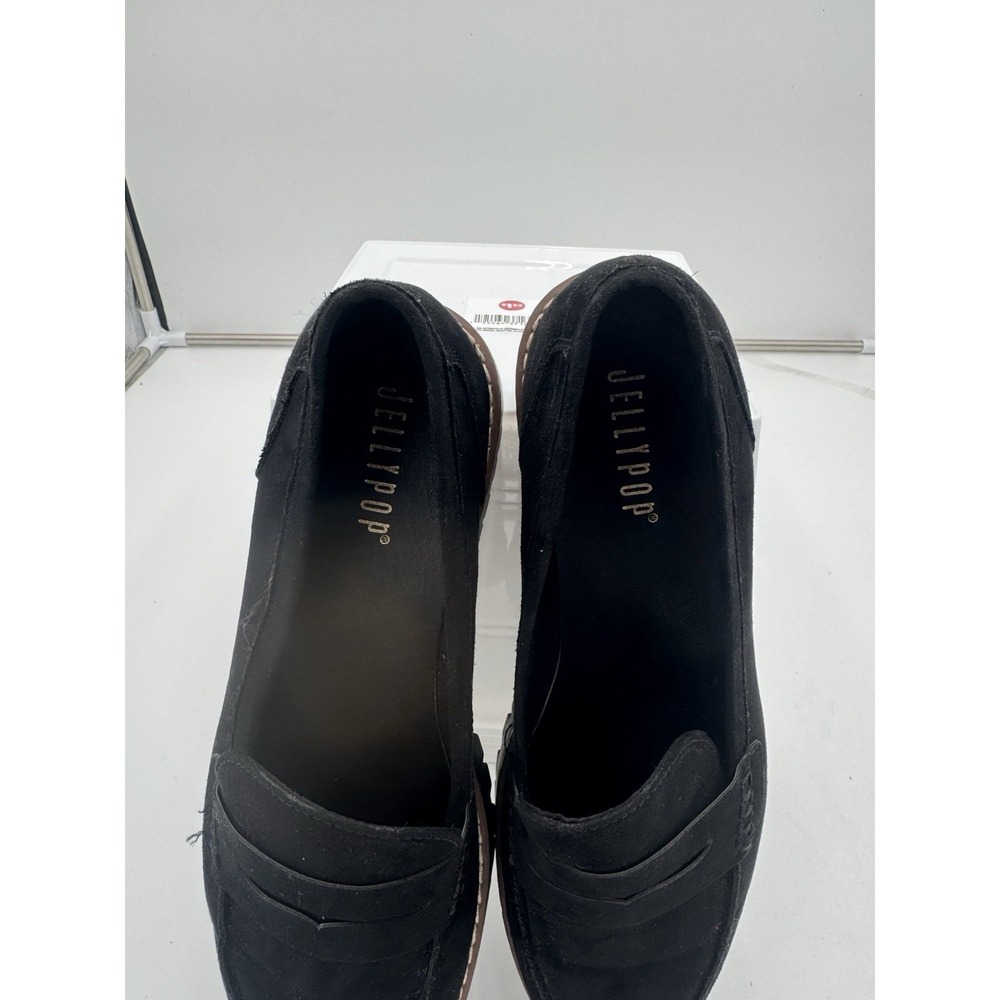 Jellypop Paris Women's Sz 11m Chunky Black Suede Platform Loafers Lug Sole - Picture 5 of 7